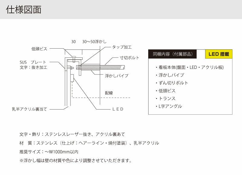 LEDの看板 光る表札 LED銘板制作